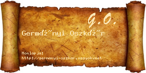 Germányi Oszkár névjegykártya